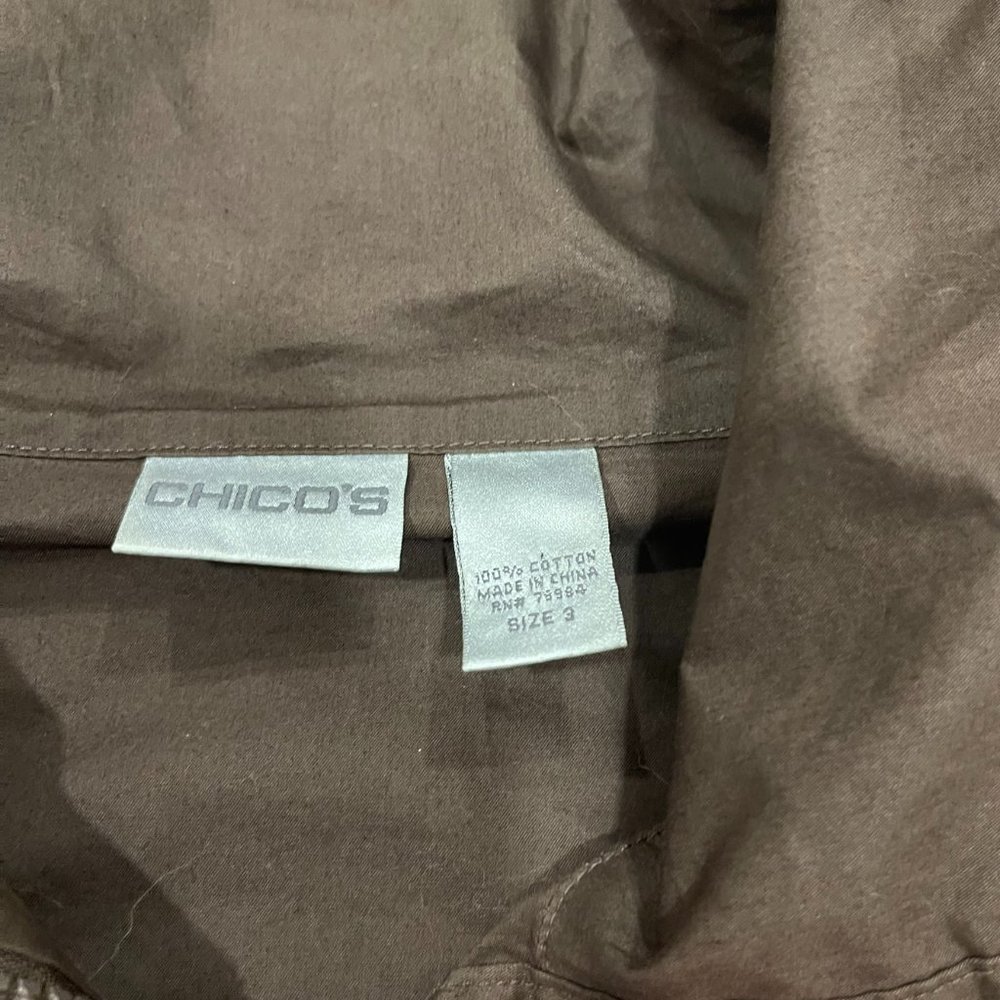 Chico's Women's Brown Lightweight Zip Up Bomber Jacket, Size 3 (XL) - Picture 4 of 4